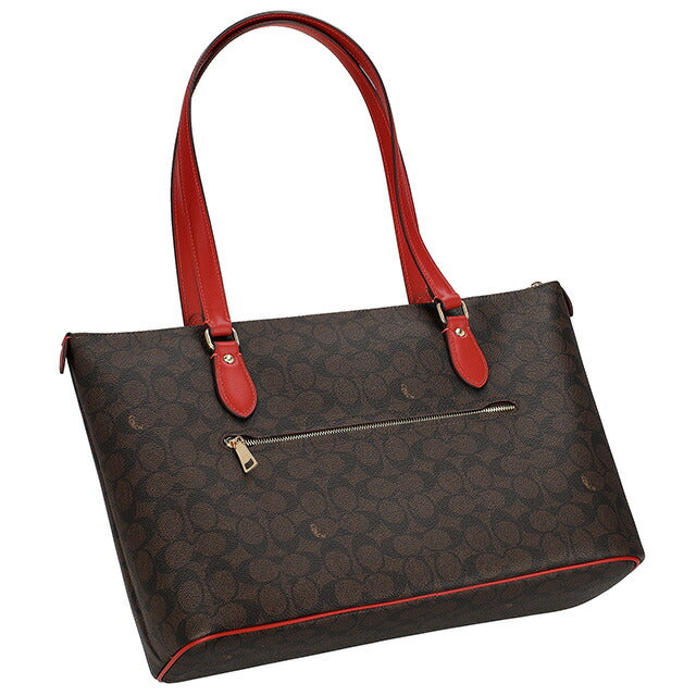 コーチ トートバッグ レディース ブランド COACH CW381 ブラウン/レッド CW381-IMXD0-1