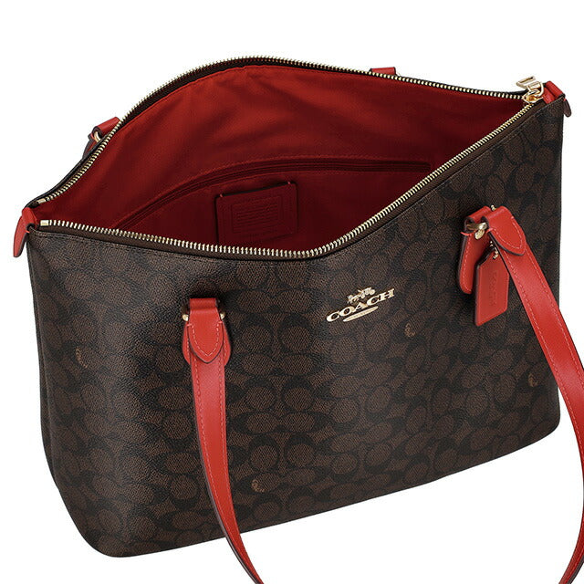 コーチ トートバッグ レディース ブランド COACH CW381 ブラウン/レッド CW381-IMXD0-1