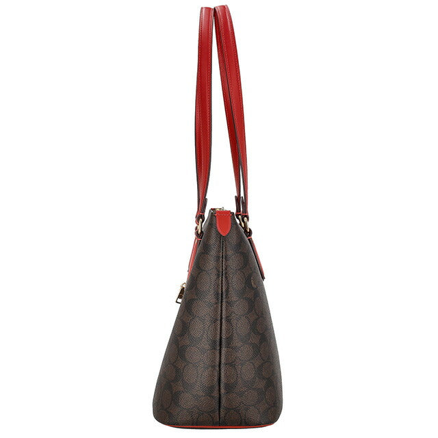 コーチ トートバッグ レディース ブランド COACH CW381 ブラウン/レッド CW381-IMXD0-1