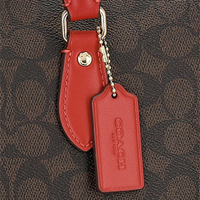 コーチ トートバッグ レディース ブランド COACH CW381 ブラウン/レッド CW381-IMXD0-1