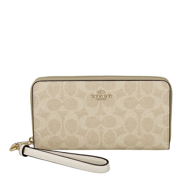 Coach long wallet ladies brand COACH Myanmar CW778 IMXDM Sand/Chalk
