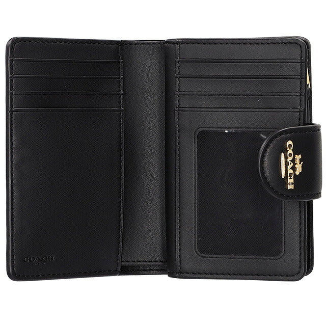 コーチ 二つ折り財布 レディース ブランド COACH シグネチャー CW786 IMXAQ 1 ダークブラウン/ブラック CW786-IMXAQ-1