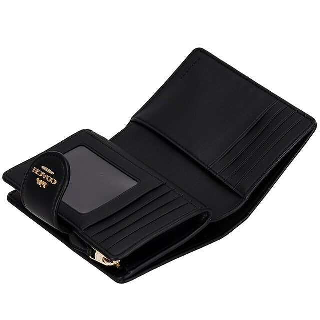 コーチ 二つ折り財布 レディース ブランド COACH シグネチャー CW786 IMXAQ 1 ダークブラウン/ブラック CW786-IMXAQ-1