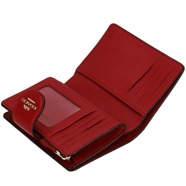 コーチ 二つ折り財布 レディース ブランド COACH シグネチャー CW786 IMXD0 1 ダークブラウン/ボルドー CW786-IMXD0-1