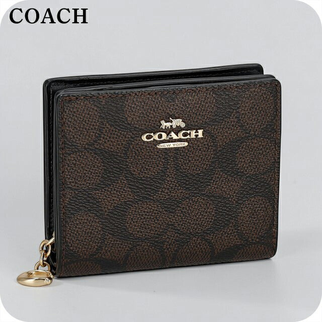 Coach 双折钱包 双折钱包 女装品牌 COACH 菲律宾 CW789 IMXAQ 深棕色/黑色
