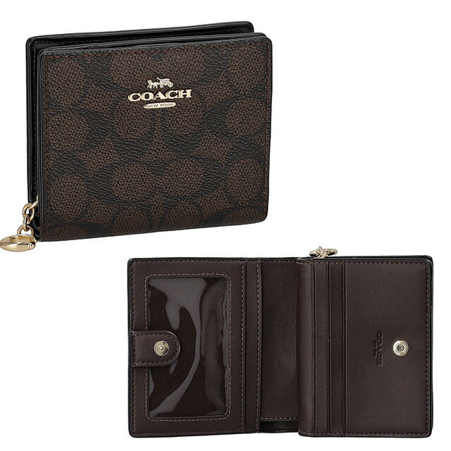 コーチ 二つ折り財布 レディース ブランド COACH CW789 ダークブラウン CW789-IMXAQ-1
