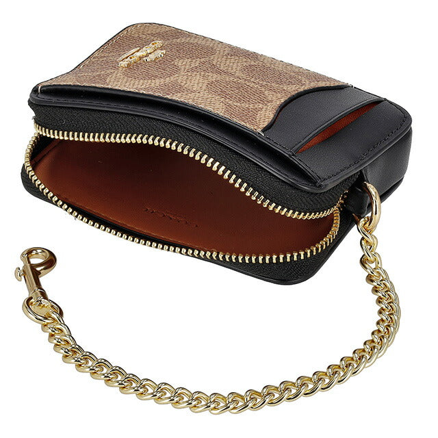 コーチ コインケース メンズ レディース ブランド COACH CW883 タン/ブラック CW883-IMQRX-1