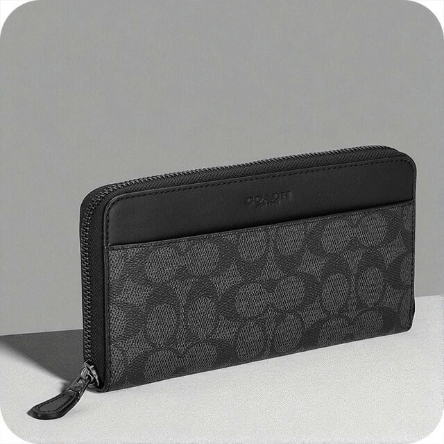 新品　COACH　コーチ　チャコール×ブラック メンズ　長財布 コーチ 長財布 メンズ ブランド COACH CY405 チャコール