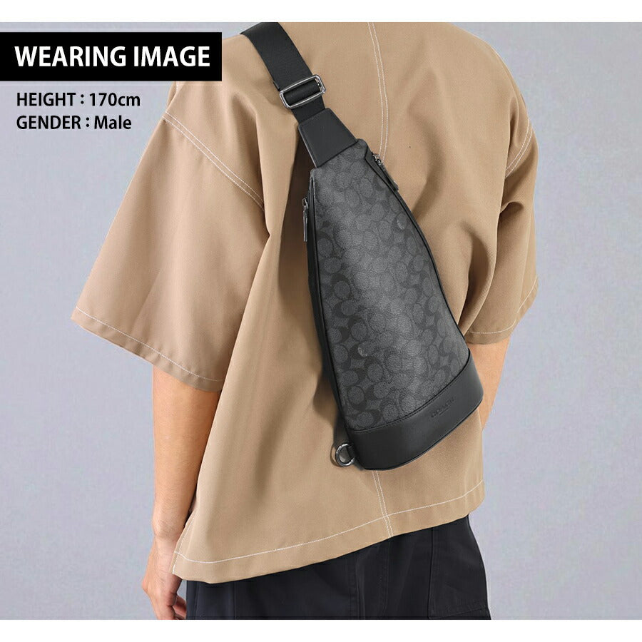 コーチ ボディバッグ メンズ ブランド COACH CY801 QBMI5 チャコール/ブラック CY801-QBMI5-1