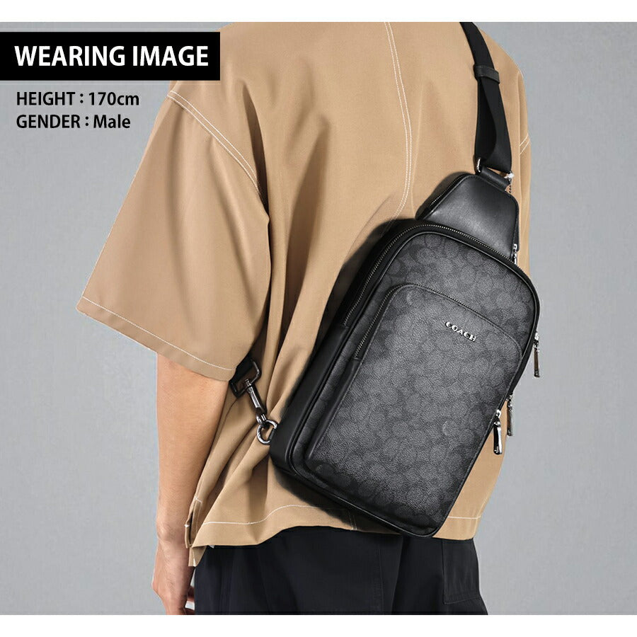 コーチ ボディバッグ メンズ ブランド COACH CZ393 QBMI5 チャコール/ブラック CZ393-QBMI5-1