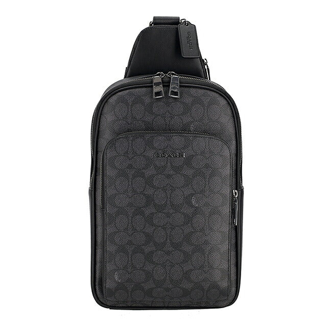 コーチ ボディバッグ メンズ ブランド COACH Philippines CZ393 QBMI5 ブラック/チャコール 斜めがけ 軽量 小さめ ブランド 高級 おしゃれ プレゼント 男性 実用的 かっこいい
