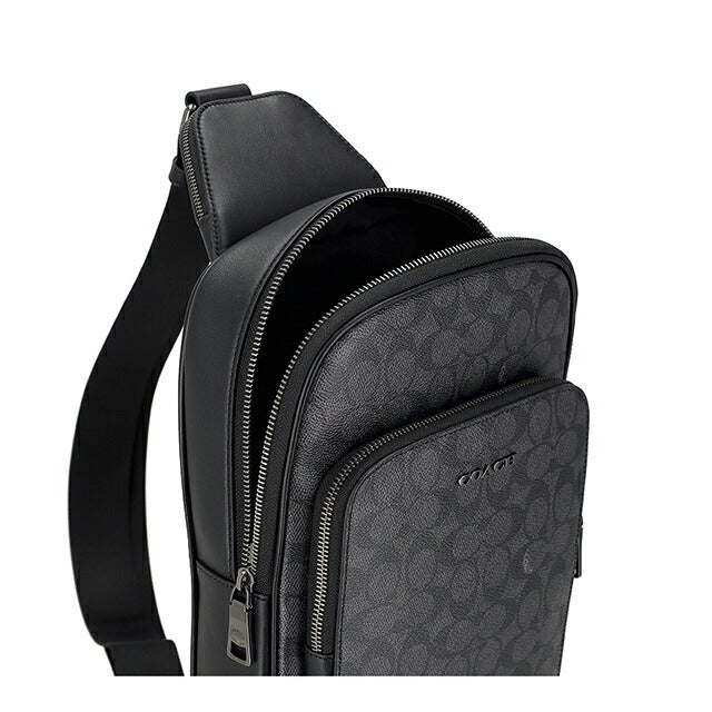コーチ ボディバッグ メンズ ブランド COACH Philippines CZ393 QBMI5 ブラック/チャコール 斜めがけ 軽量 小さめ ブランド 高級 おしゃれ プレゼント 男性 実用的 かっこいい