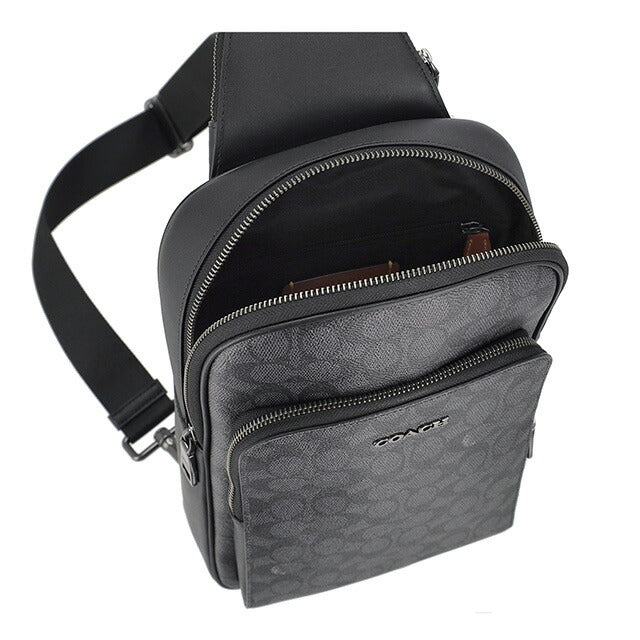 コーチ ボディバッグ メンズ ブランド COACH CZ393 QBMI5 チャコール/ブラック CZ393-QBMI5-1