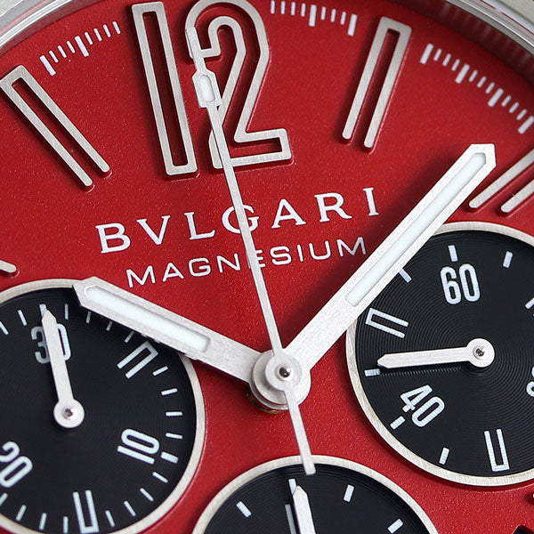 ブルガリ 時計 ディアゴノ マグネシウム 45mm クロノグラフ 自動巻き 機械式 メンズ 腕時計 ブランド DG42C9SMCVDCH レッド ブラック DG42C9SMCVDCH