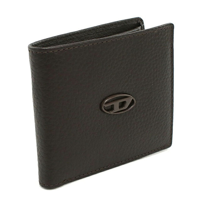 ディーゼル 二つ折り財布 二折財布小銭入付き 二つ折り財布 二折財布 コンパクト メンズ ブランド DIESEL レザー X08844 ブラウン DIEX08844041