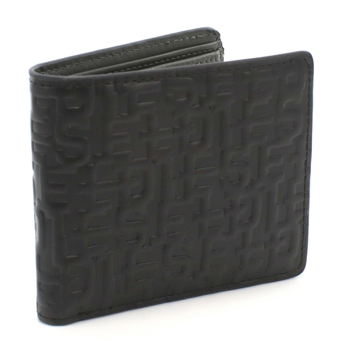 ディーゼル 二折財布小銭入付き メンズ レザー X09338 ブラック 財布 DIEX09338011