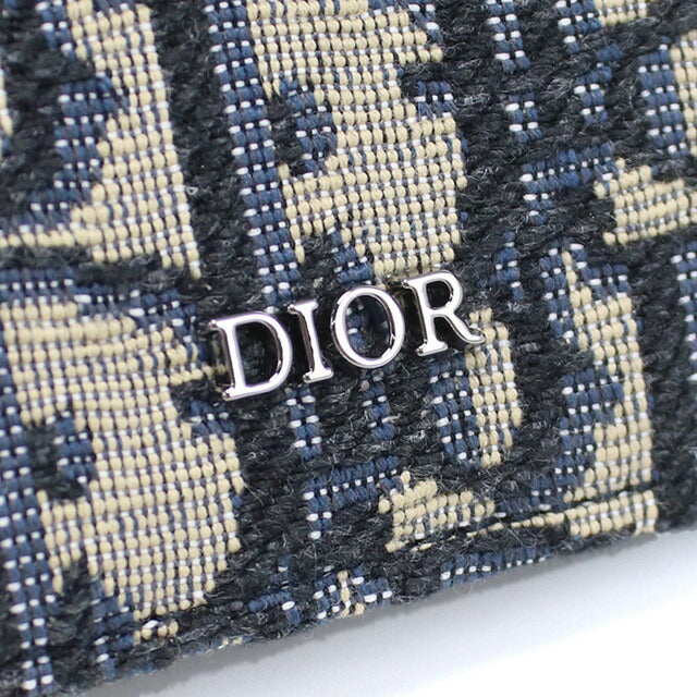 ディオール 二つ折り財布 メンズ ブランド Christian Dior ジャカード イタリア 2OBBC027 マルチカラー ネイビー 財布 DIO2OBBC027011