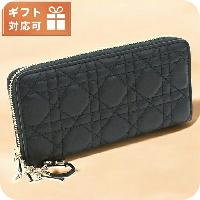 ディオール 長財布ラウンドファスナー レディース ブランド Christian Dior イタリア S0007 ブラック 財布 DIOS0007011