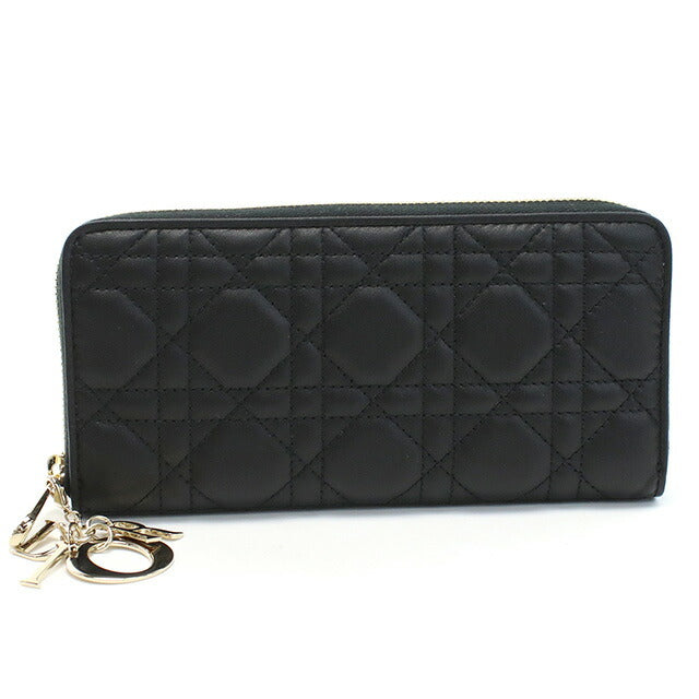 ディオール 長財布ラウンドファスナー レディース ブランド Christian Dior イタリア S0007 ブラック 財布 DIOS0007011