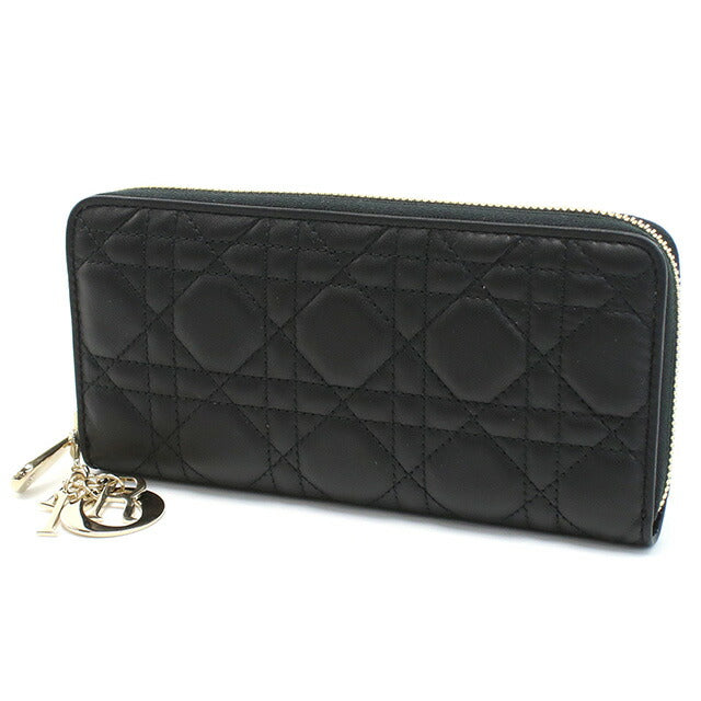 ディオール 長財布ラウンドファスナー レディース ブランド Christian Dior イタリア S0007 ブラック 財布 DIOS0007011