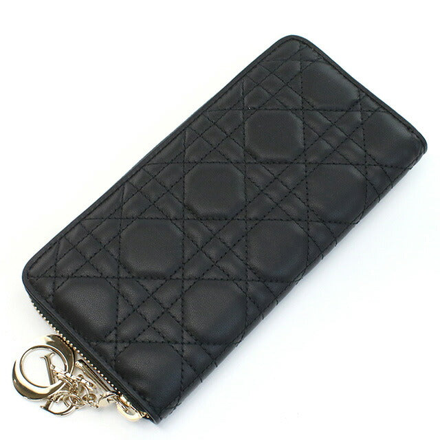 ディオール 長財布ラウンドファスナー レディース ブランド Christian Dior イタリア S0007 ブラック 財布 DIOS0007011