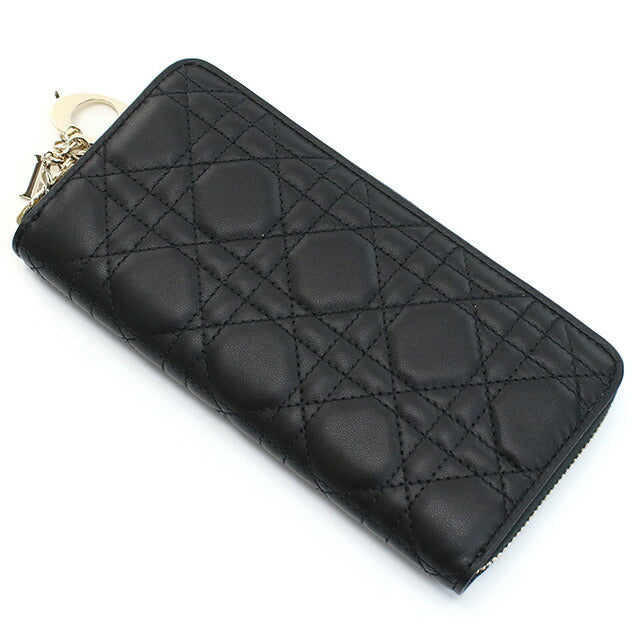 ディオール 長財布ラウンドファスナー レディース ブランド Christian Dior イタリア S0007 ブラック 財布 DIOS0007011