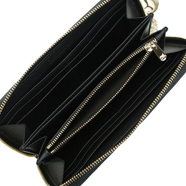 ディオール 長財布ラウンドファスナー レディース ブランド Christian Dior イタリア S0007 ブラック 財布 DIOS0007011