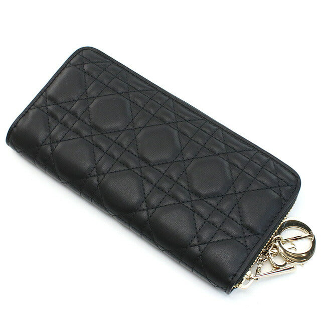 ディオール 長財布ラウンドファスナー レディース ブランド Christian Dior イタリア S0007 ブラック 財布 DIOS0007011