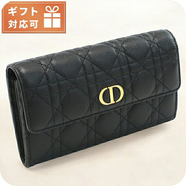 ディオール 長財布ニ折小銭入付き レディース ブランド Christian Dior イタリア S5039 ブラック 財布 DIOS5039011