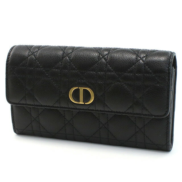 ディオール 長財布ニ折小銭入付き レディース ブランド Christian Dior イタリア S5039 ブラック 財布 DIOS5039011