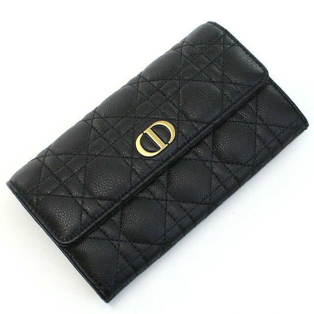 ディオール 長財布ニ折小銭入付き レディース ブランド Christian Dior イタリア S5039 ブラック 財布 DIOS5039011