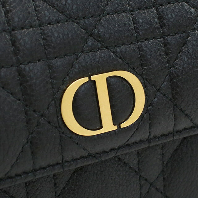 ディオール 長財布ニ折小銭入付き レディース ブランド Christian Dior イタリア S5039 ブラック 財布 DIOS5039011