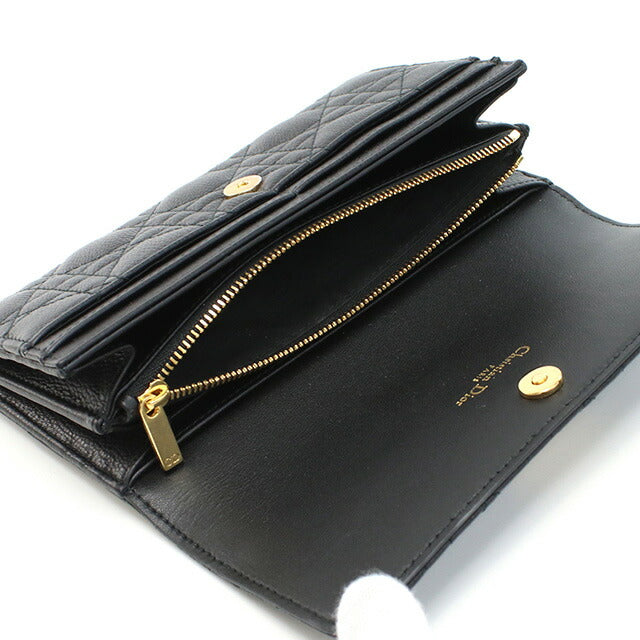 ディオール 長財布ニ折小銭入付き レディース ブランド Christian Dior イタリア S5039 ブラック 財布 DIOS5039011
