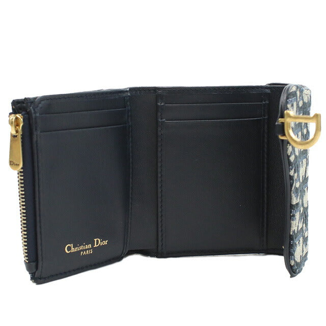 ディオール 三折財布小銭入付き レディース ブランド Dior S5652 ネイビー 財布 DIOS5652011