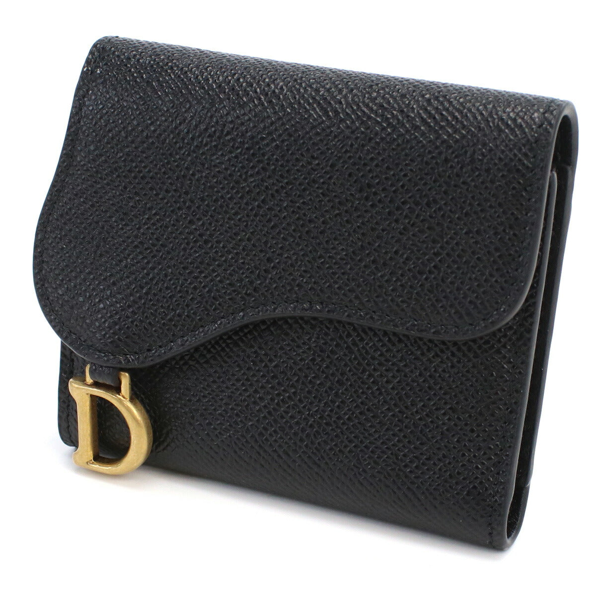 ディオール 三つ折り財布 レディース カーフスキン イタリア S5652 ブラック 財布 DIOS5652031