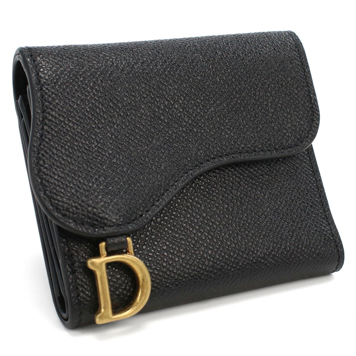 ディオール 三つ折り財布 レディース カーフスキン イタリア S5652 ブラック 財布 DIOS5652031