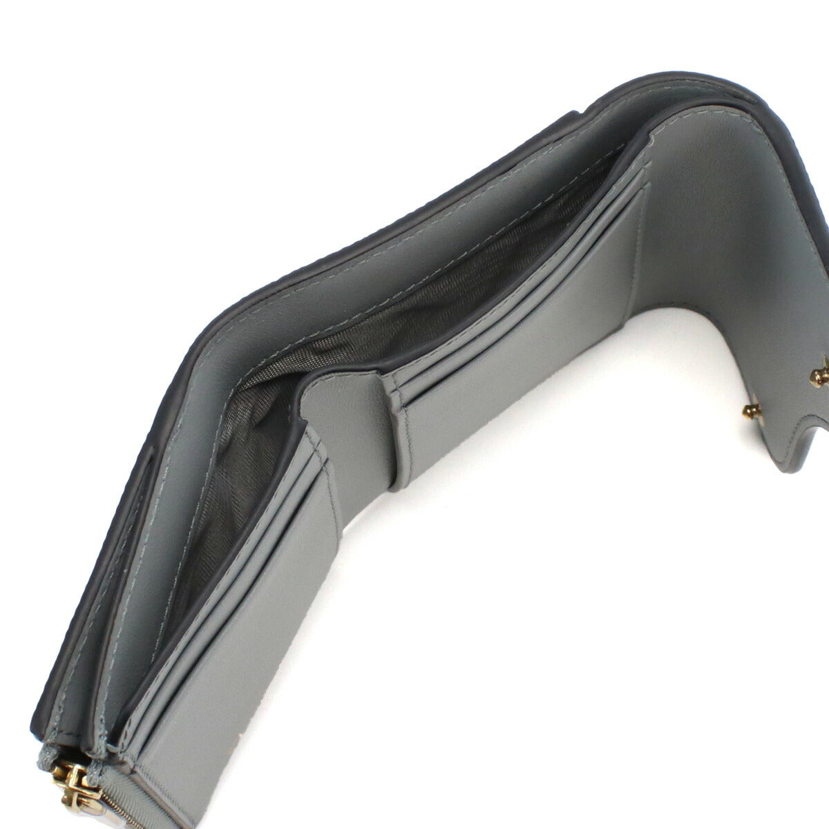 ディオール 三つ折り財布 レディース カーフスキン イタリア S5652 グレー系 財布 DIOS5652041