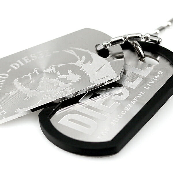 ディーゼル ネックレス ドッグタグ ダブルプレート ジュエリー アクセサリー メンズ DX0011040 DIESEL シルバー/ブラック 記念品 プレゼント ギフト DX0011040