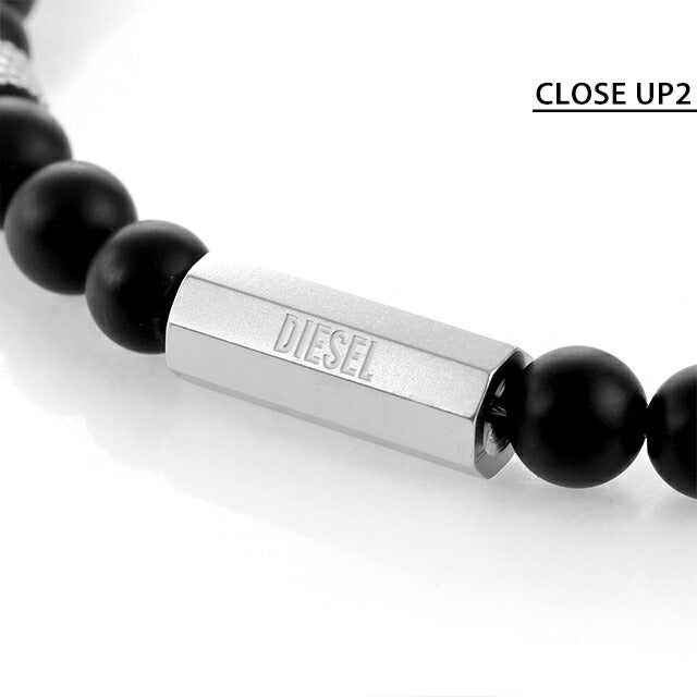ディーゼル ブレスレット DIESEL ステンレススチール メンズ レディース DX1151040 ブラック シルバー アクセサリー DX1151040