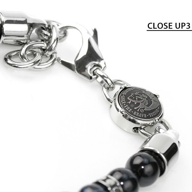 ディーゼル ブレスレット DIESEL ステンレススチール ビーズ メンズ DX1163040 ブラック シルバー アクセサリー 記念品 プレゼント ギフト DX1163040