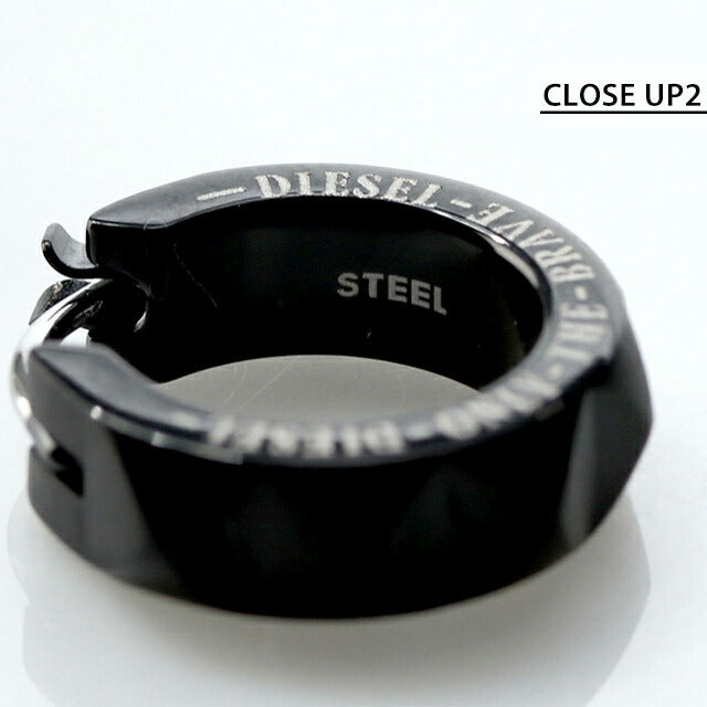 ディーゼル ピアス メンズ ブランド ステンレススチール フープ 片耳用 DX1273001 ブラック アクセサリー DX1273001