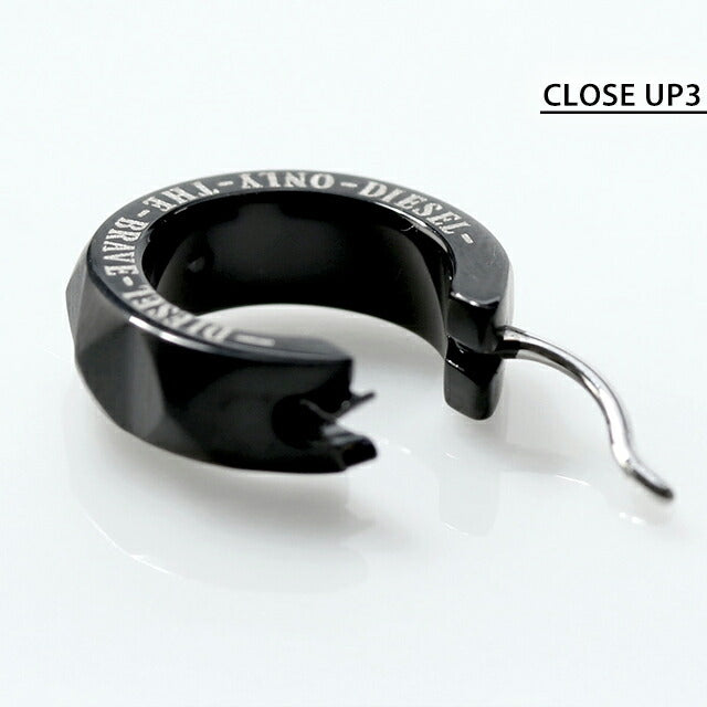 ディーゼル ピアス メンズ ブランド ステンレススチール フープ 片耳用 DX1273001 ブラック アクセサリー DX1273001