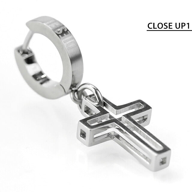 ディーゼル ピアス メンズ ブランド DIESEL フープ クロス 片耳用 DX1333040 シルバー アクセサリー DX1333040