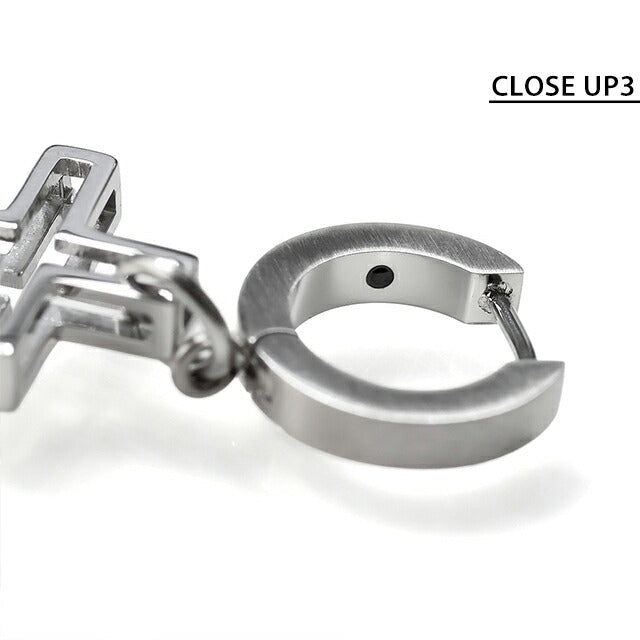 ディーゼル ピアス メンズ ブランド DIESEL フープ クロス 片耳用 DX1333040 シルバー アクセサリー DX1333040