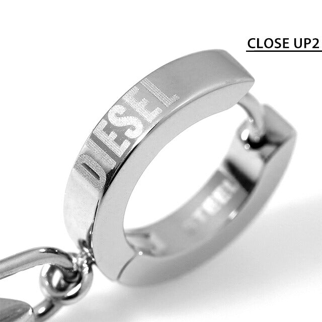 ディーゼル ピアス メンズ レディース ブランド ステンレススチール フープ 片耳用 DX1336040 シルバー アクセサリー DX1336040