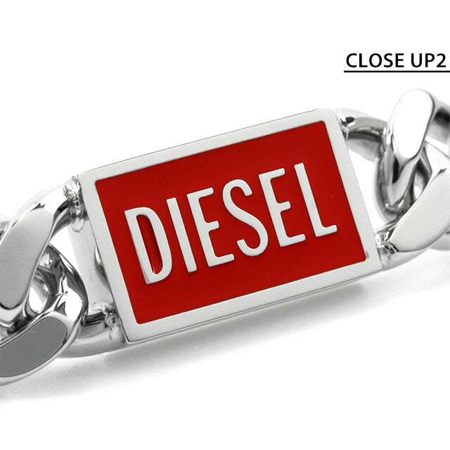 ディーゼル ブレスレット DIESEL ステンレススチール メンズ レディース DX1371040 シルバー レッド アクセサリー DX1371040