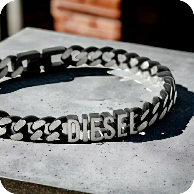 ディーゼル ブレスレット DIESEL ステンレススチール メンズ レディース DX1386040 ブラック シルバー アクセサリー 記念品 プレゼント ギフト DX1386040