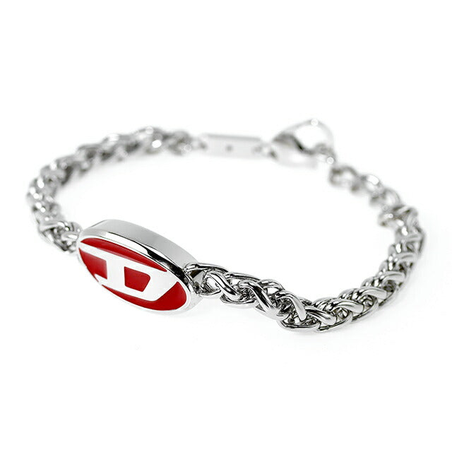 ディーゼル ブレスレット メンズ レディース ブランド ステンレススチール DX1445040 シルバー レッド アクセサリー DX1445040