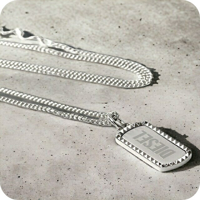 ディーゼル ネックレス メンズ レディース ブランド ステンレススチール ドッグタグ DX1455040 シルバー アクセサリー DX1455040