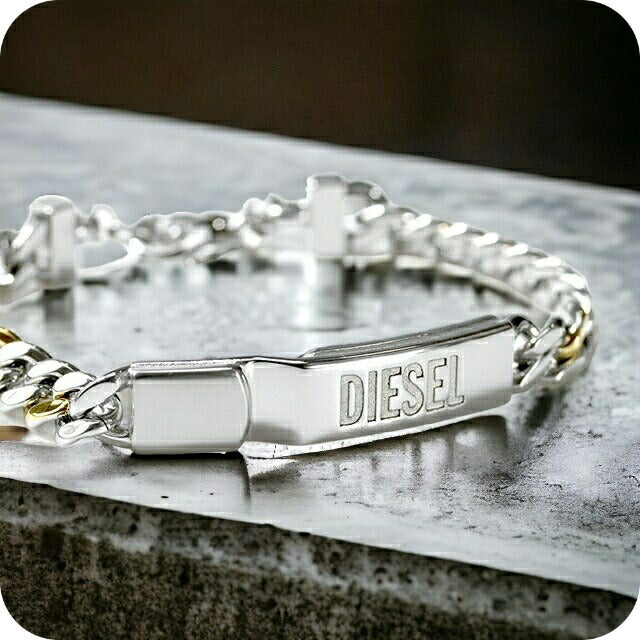 DIESEL DX1457931 シルバー/ゴールド チェーンブレスレットコンビ DIESEL ディーゼル ブレスレット メンズブレスレット メンズ